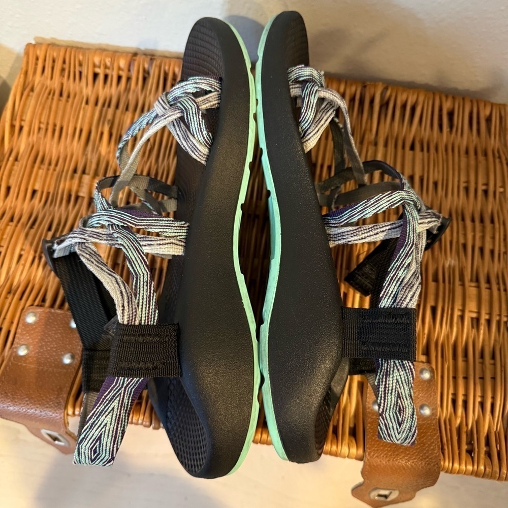 Chaco Strappy Sports Outdoor Sandals Dash Grey Blue Womens Sz 9 Comfort Hiking - Picture 6 of 8